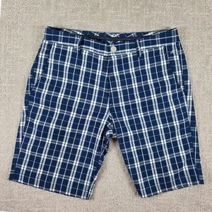 Maide Bonobos Mens Golf‎ Shorts 32 Navy Blue White Plaid Performance Pockets